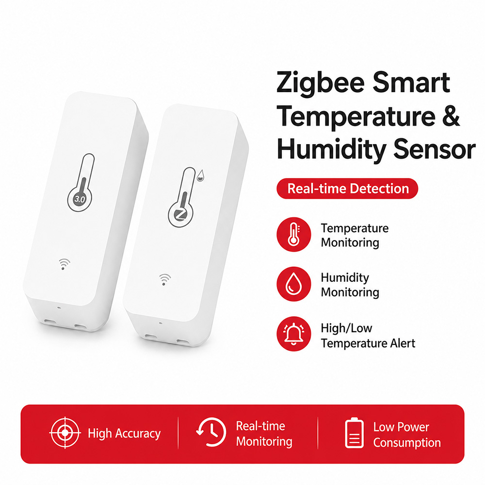 Smart Home Tablet - Czujnik temperatury i wilgotności Zigbee, inteligentny